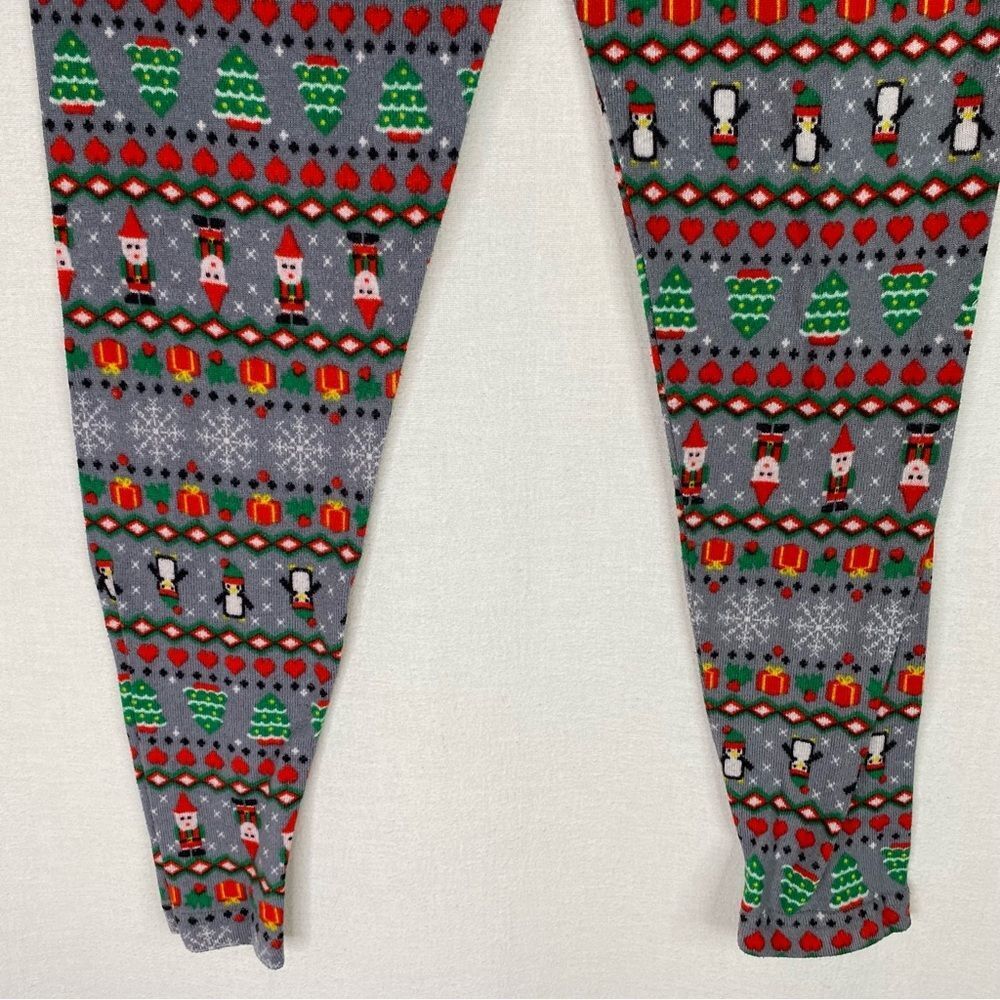 Christmas Leggings Juniors Fleece Presents Snowflakes Penguin Tree L 11-13 - Picture 9 of 10